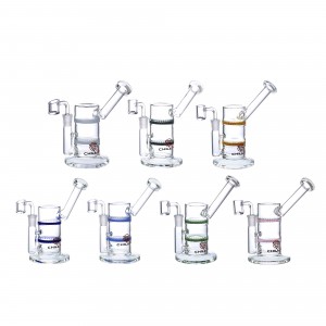 7" Chill Glass Side Car Double Honeycomb Perc Water Pipe [JLE222]